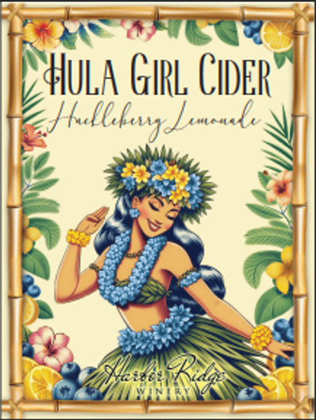 Hula Girl Huckleberry Lemonade | Harbor Ridge Winery | Cider