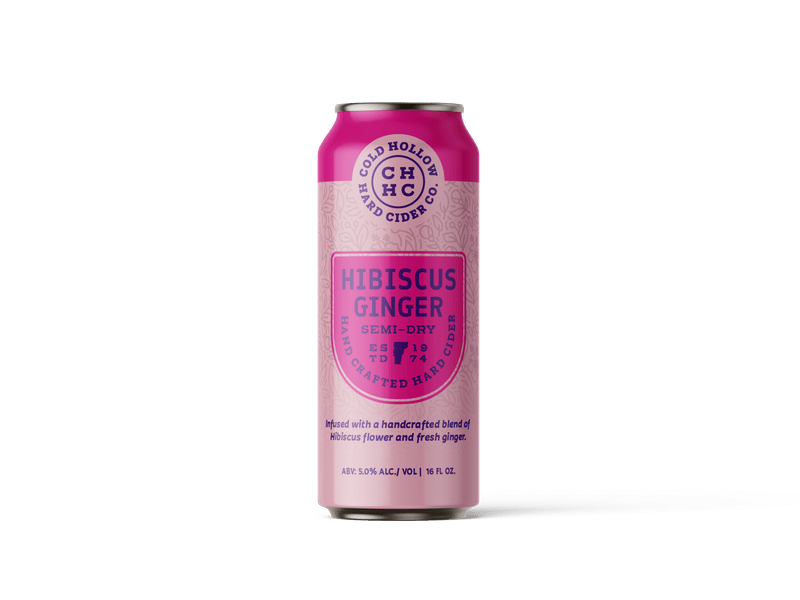 Hibiscus Ginger Hard Cider - 4pk | Cold Hollow Cider Mill | Cider