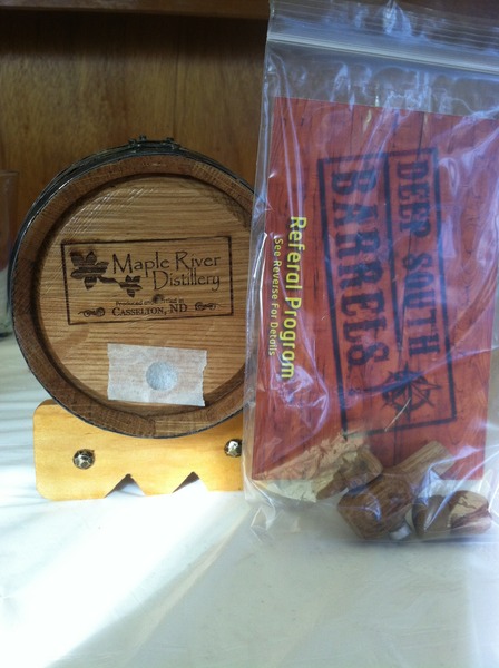 Maple River Distillery mini oak barrel