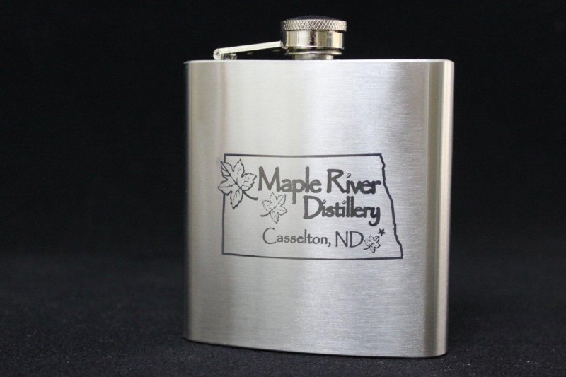 Maple River Distillery 6 ounce Engraved Flask