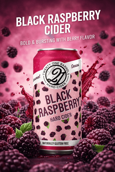 Black Raspberry Hard Cider | Twenty One Barrels Hard Cider & Wine ...