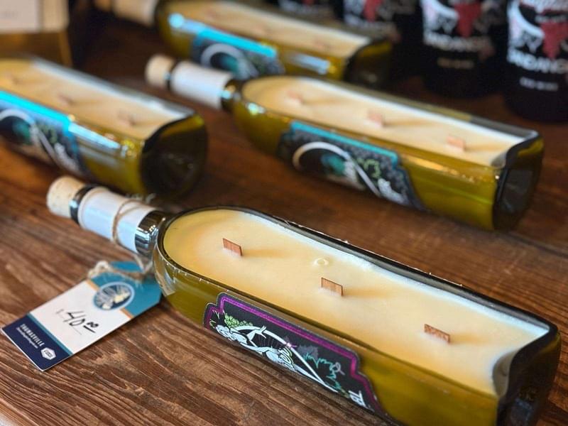 Upcycled Wine Bottle Candles Horizonal
