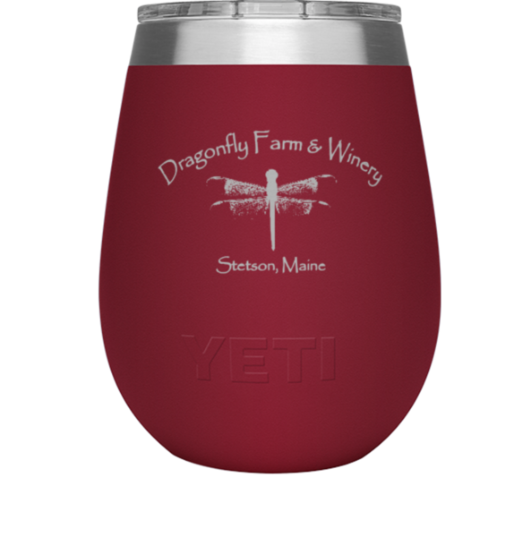 Harvest Red YETI Wine Tumbler with Dragonfly Logo from Dragonfly Farm