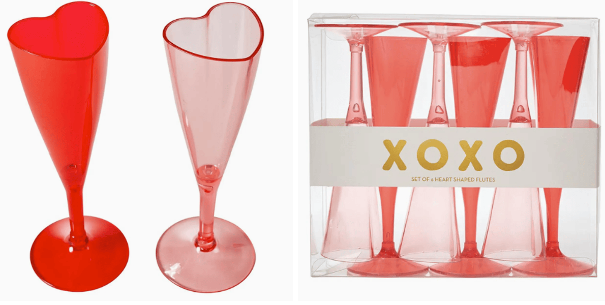 Acrylic Heart Champagne Flute (Set of 6)