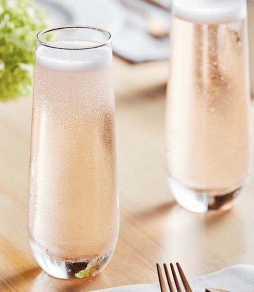 2 Stemless Champagne Flutes