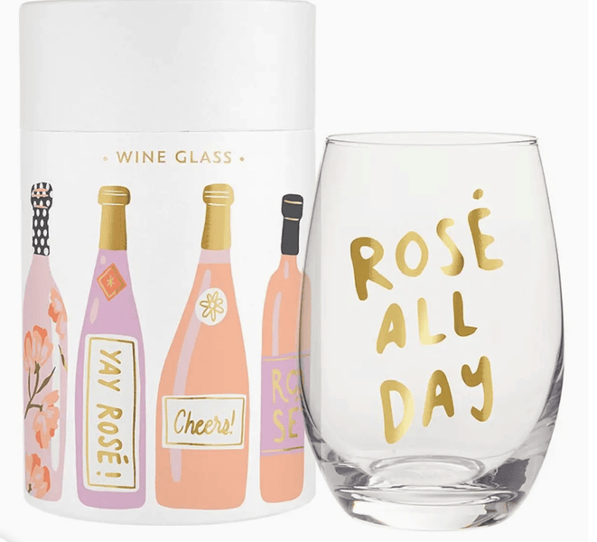 Stemless Wine Glass - Rose All Day