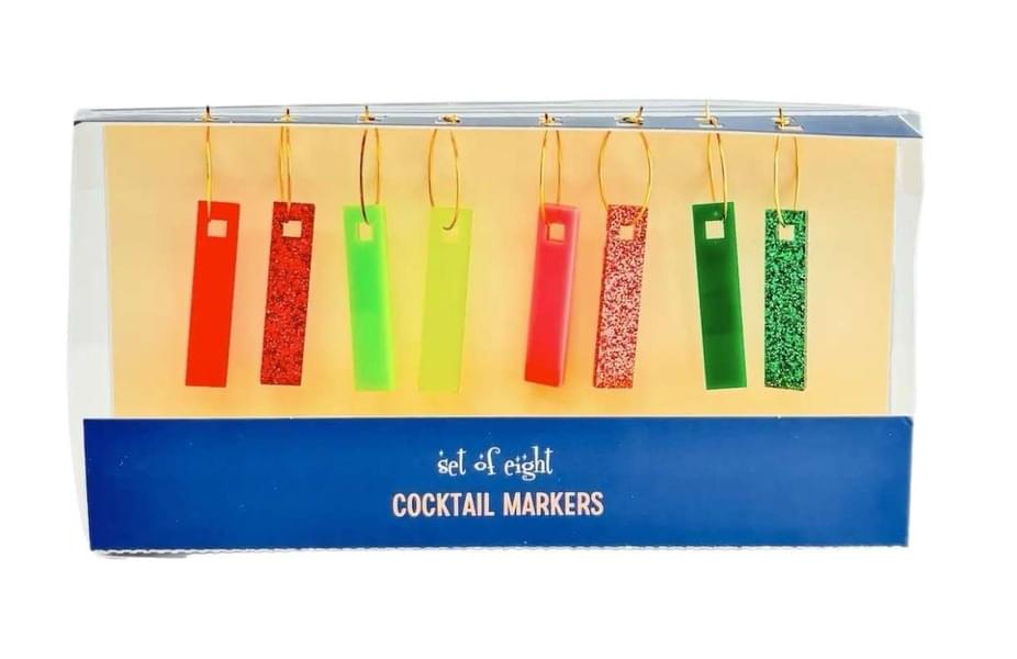 Set of 8 Holiday Wine Glass Charms